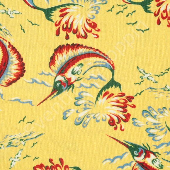 Reyn Spooner Polo Shirt Mens XL Yellow Nautical Marlin Fish Vintage 80s Pique - Picture 4 of 6